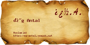 Ág Antal névjegykártya